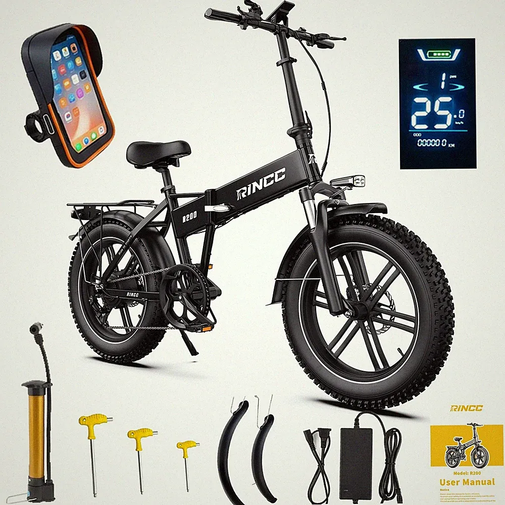 RINCC R200 Elektrofahrrad 750W 15AH 20'' Klapprad City E-Bike Shimano 7 Gange DE