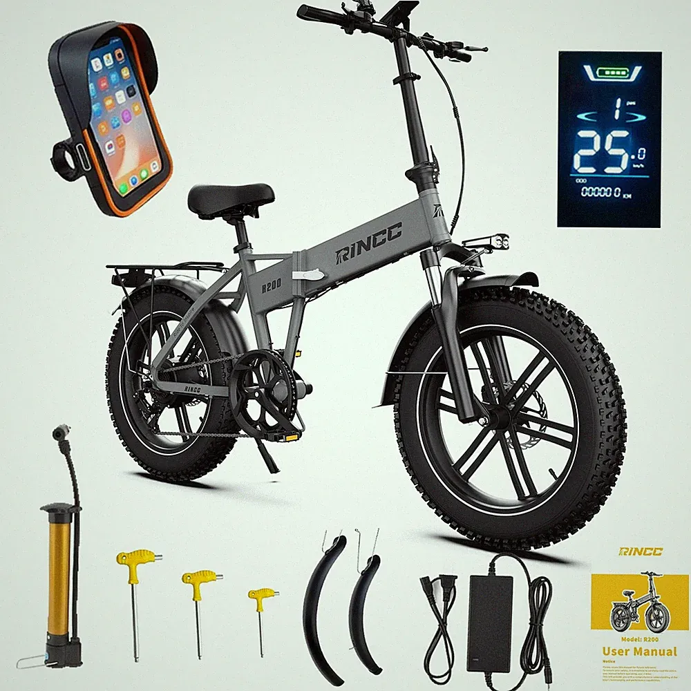 RINCC R200 Elektrofahrrad 750W 15AH 20'' Klapprad City E-Bike Shimano 7 Gange EU