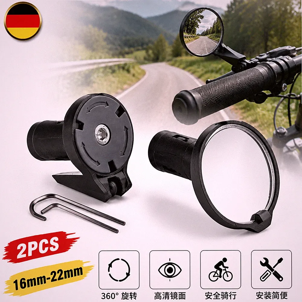 Rückspiegel 360° schwenkbar klappbar E-Bike Mountainbike Rennrad Fahrradzubehör