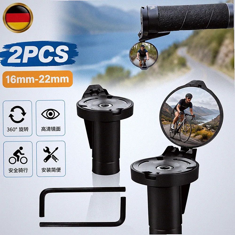 Rückspiegel Konvexspiegel 360° schwenkbar klappbar E-Bike Mountainbike Cityrad