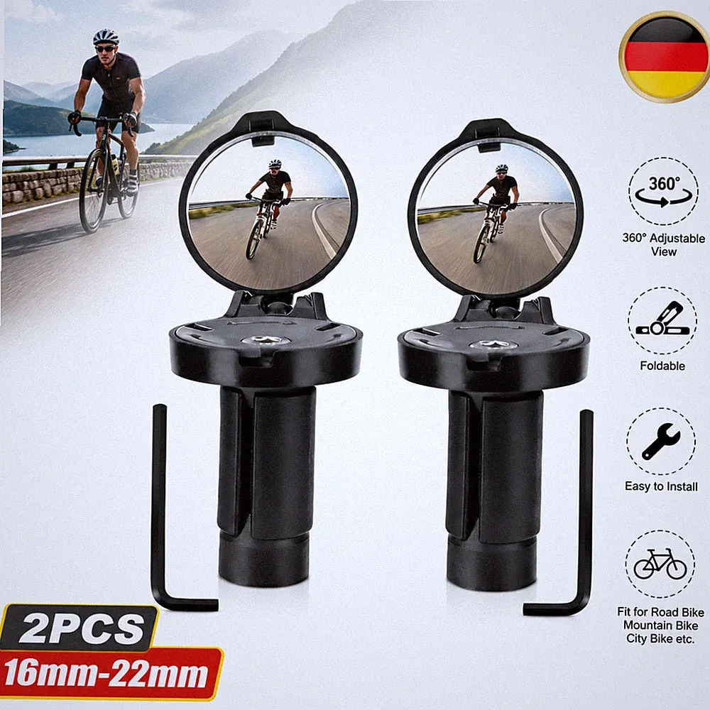 Rückspiegel Stück 360° schwenkbar klappbar Schwarz für E-Bike MTB Mountainbike