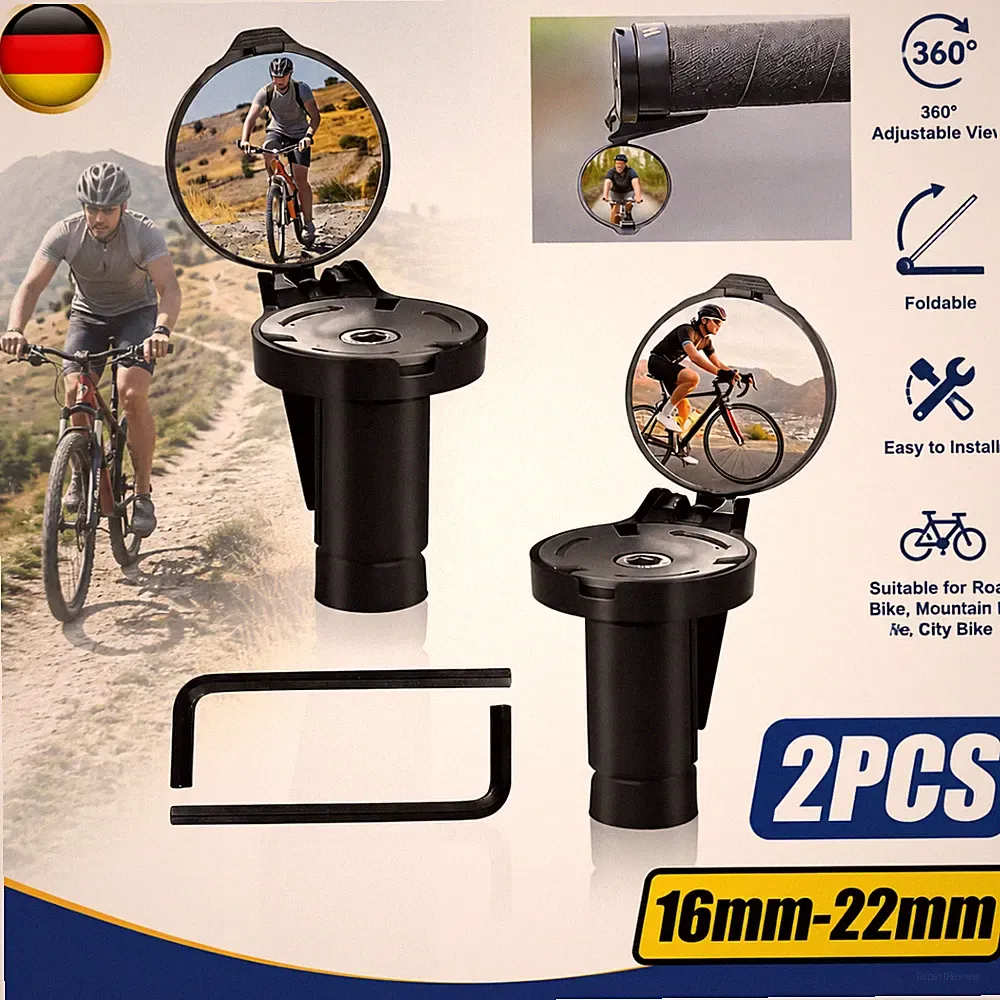 Rückspiegel Stück HD Konvexspiegel 360° schwenkbar klappbar E-Bike Mountainbike