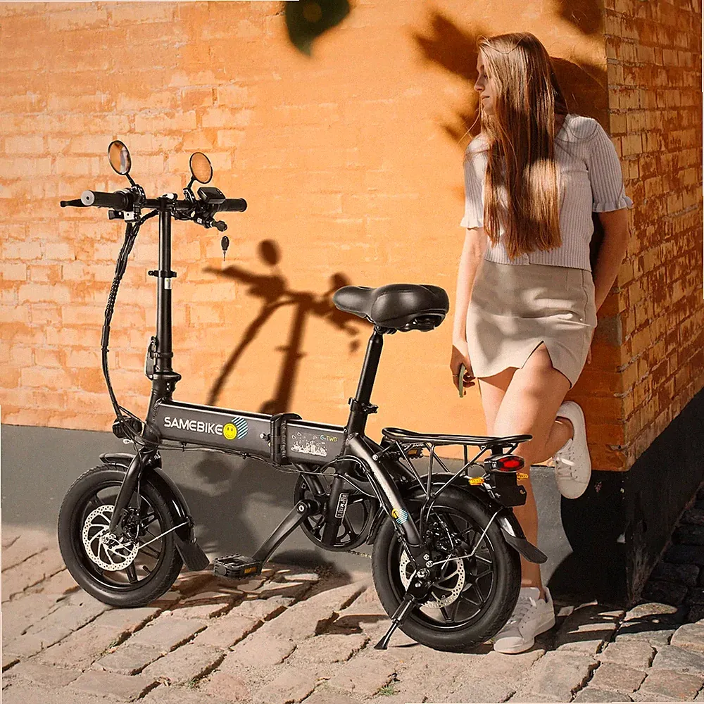Samebike 14 Zoll Elektrofahrrad Klapprad 250W Pedelec E-Bike 25KMH leichtes City