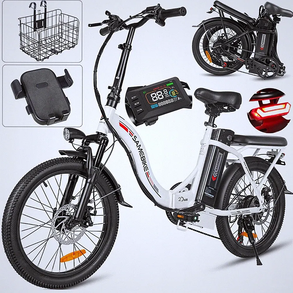 SAMEBIKE 20 Zoll Elektrofahrrad 36V 12AH 250W Klapprad Cityrad E-Bike 7 Gänge