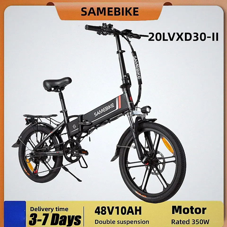 Samebike 20LVXD30-II Elektrofahrrad 250W 48V10.4Ah Akku Klappbares Ebike Schwarz