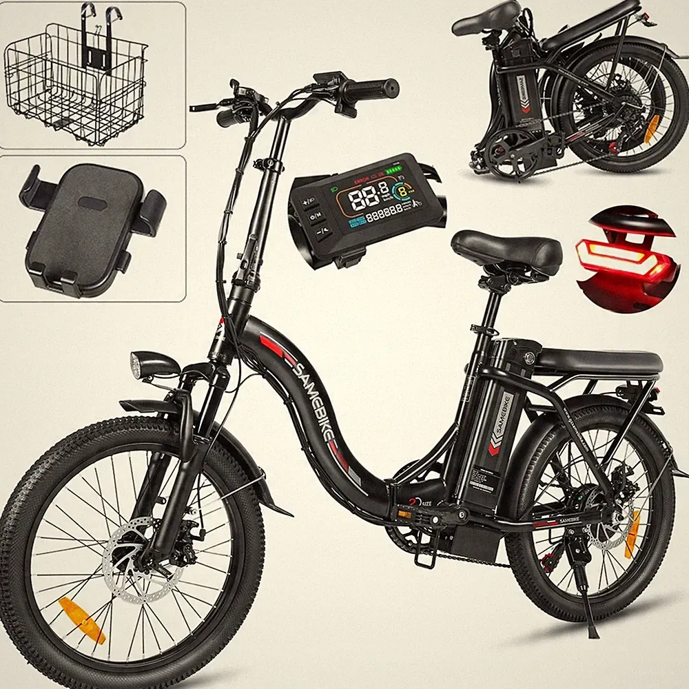 SAMEBIKE 250W Elektrofahrrad 36V 12AH 20 Zoll Klapprad Cityrad E-Bike BIS 80KM
