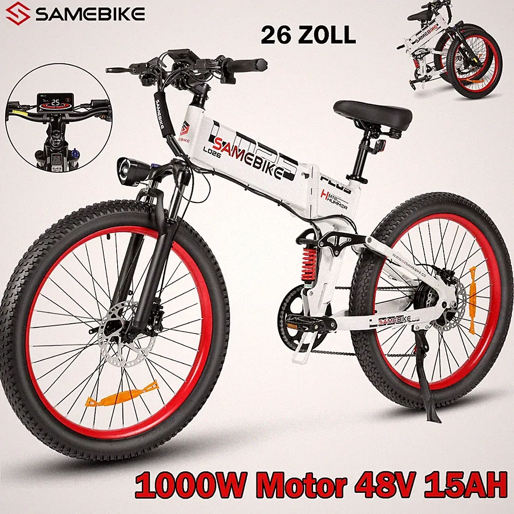 Samebike 26 Zoll E Mountainbike 48V 15AH 1000VV Klapprad Elektrofahrrad LO26PLUS