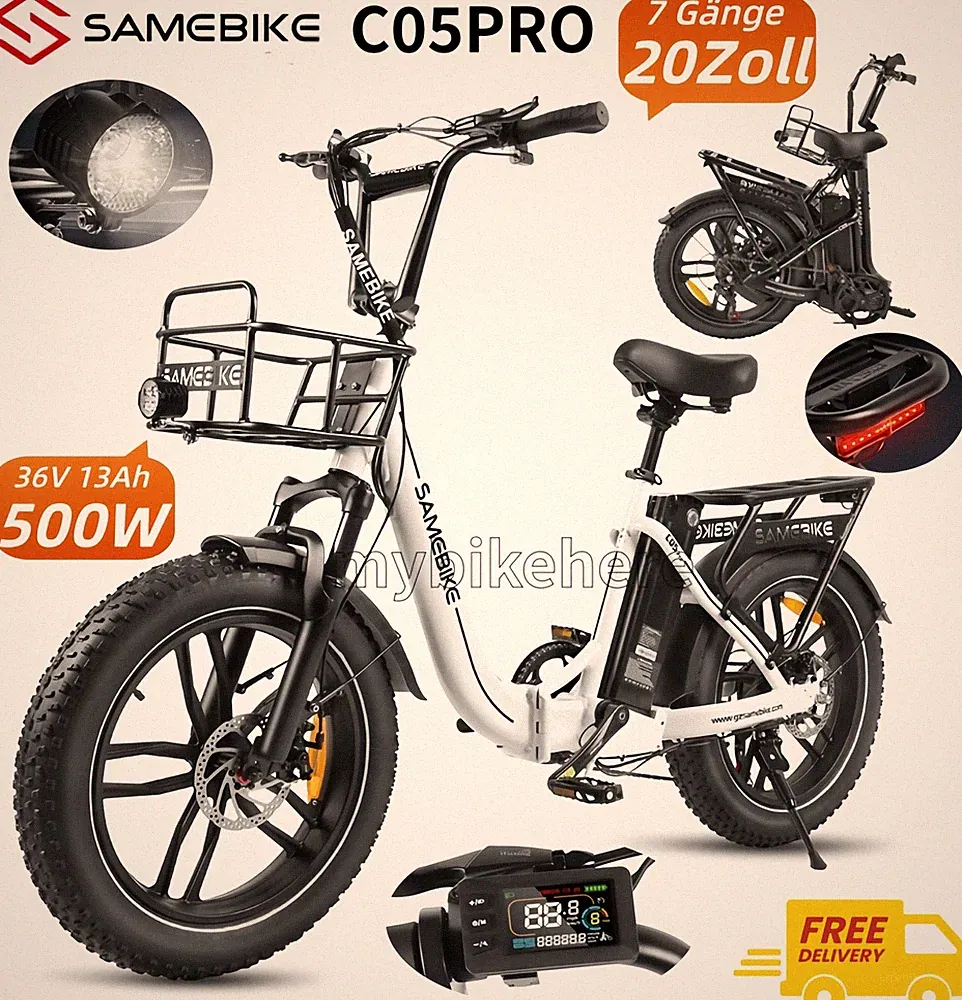 Samebike C05 PRO 20Zoll Elektrofahrrad 36V 13Ah 35KMH Klapprad Cityräder E-Bike