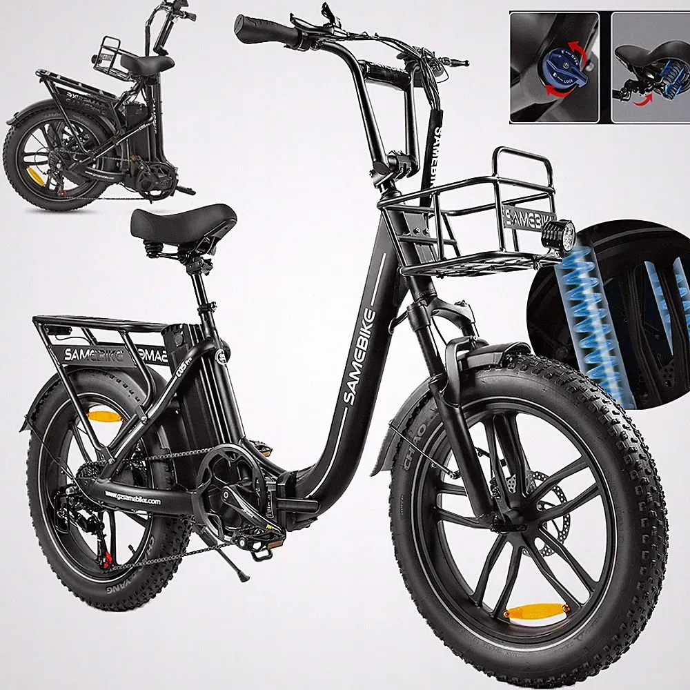 SAMEBIKE C05PRO 20 Zoll Klapprad Ebike 13AH 36V Elektrofahrrad Citybike mit korb
