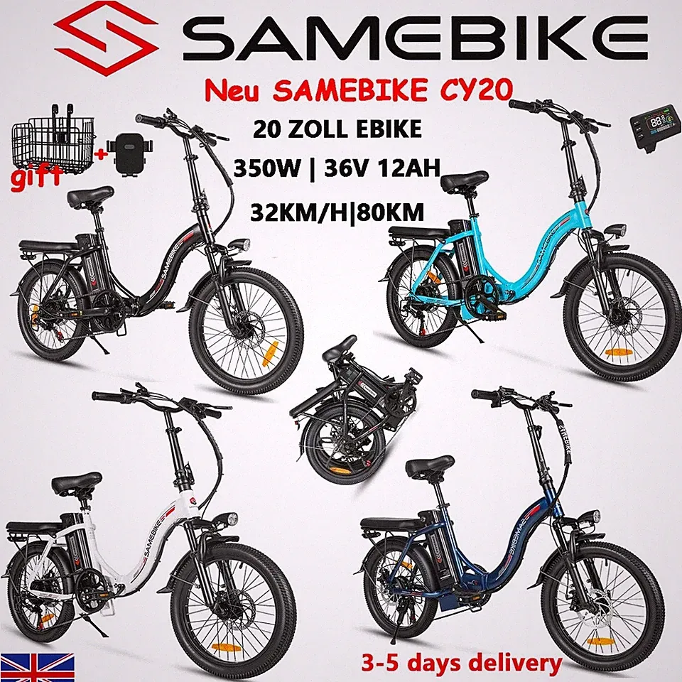 Samebike CY20 20 Zoll 36V 12Ah Elektrofahrrad Klapprad City E-bike Pedelec 80KM