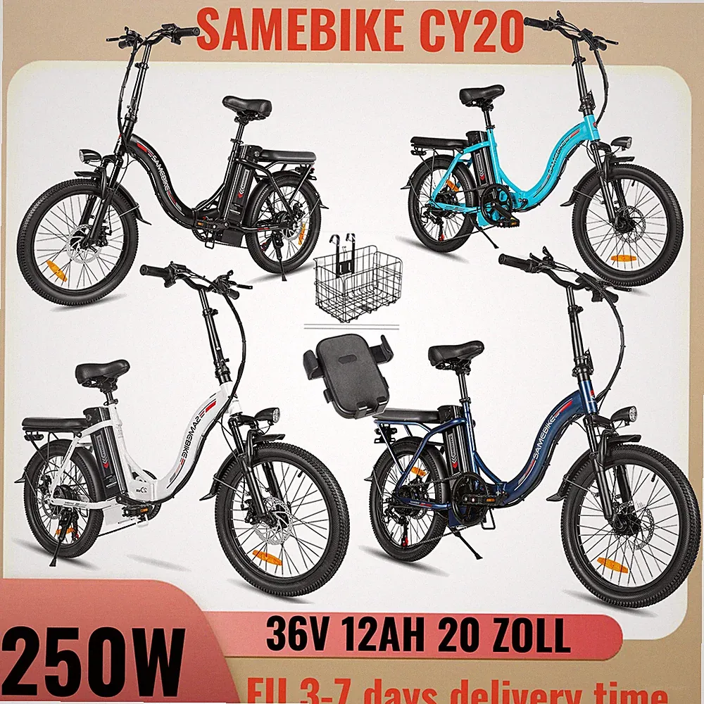 Samebike CY20 20 Zoll Elektrofahrrad 36V 12Ah Klapprad City E-bike Pedelec 80KM