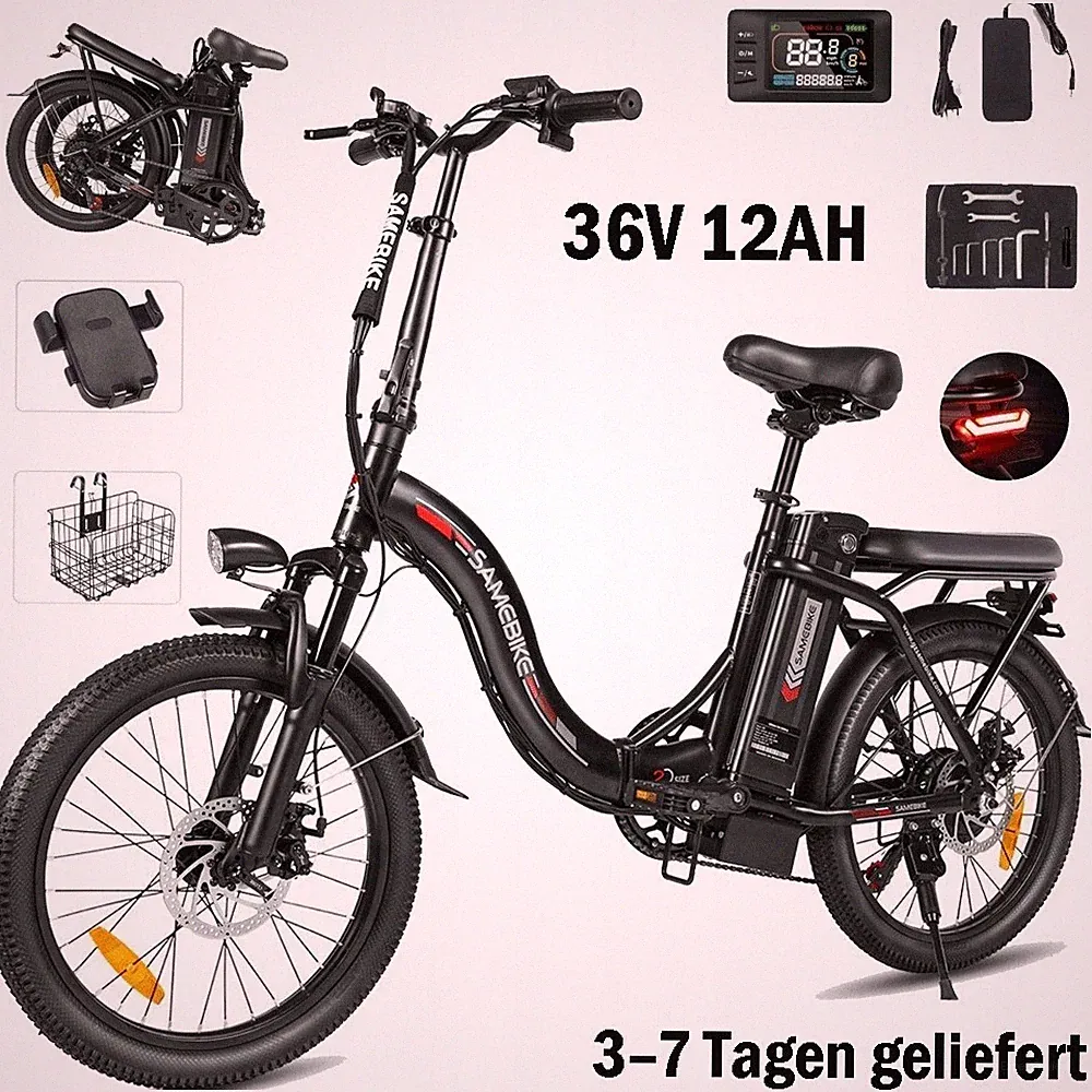 SAMEBIKE CY20 20 Zoll Elektrofahrrad 36V 12AH Klapprad Cityrad Pedelec E-Bike EU