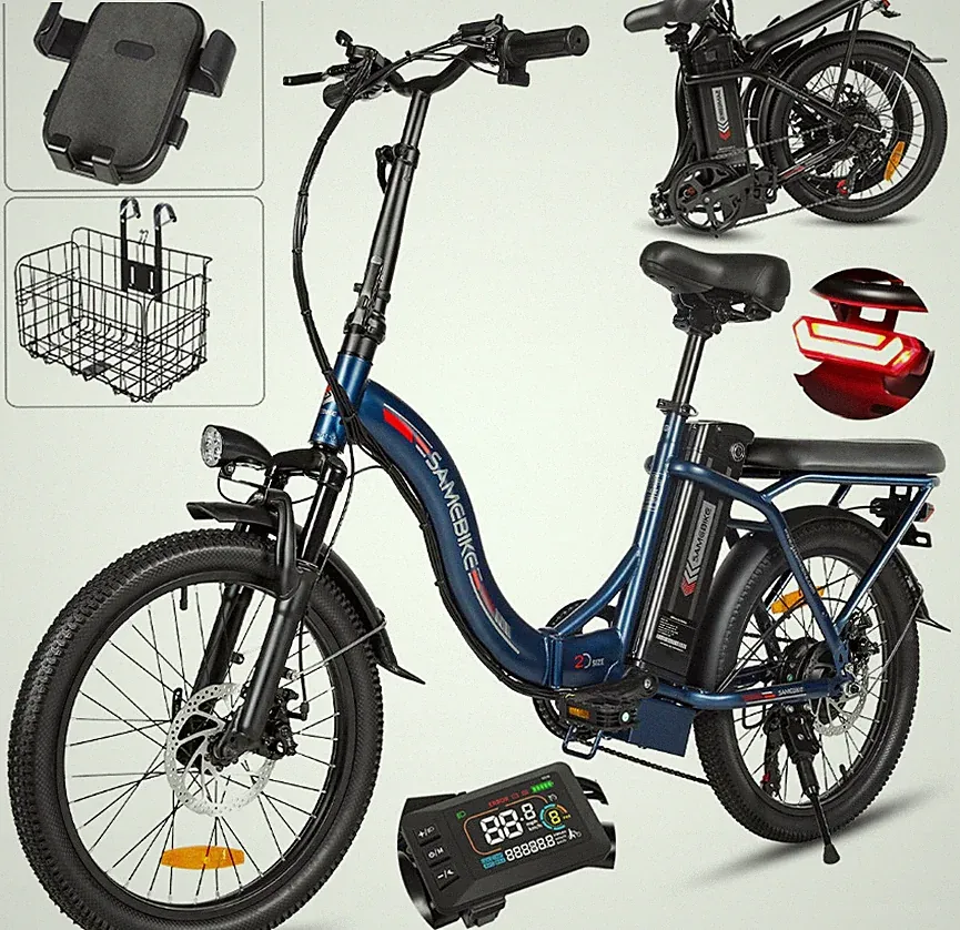 Samebike CY20 Elektrofahrrad 20 Zoll 250W Citybike 12Ah Klapprad Pedelec Ebike