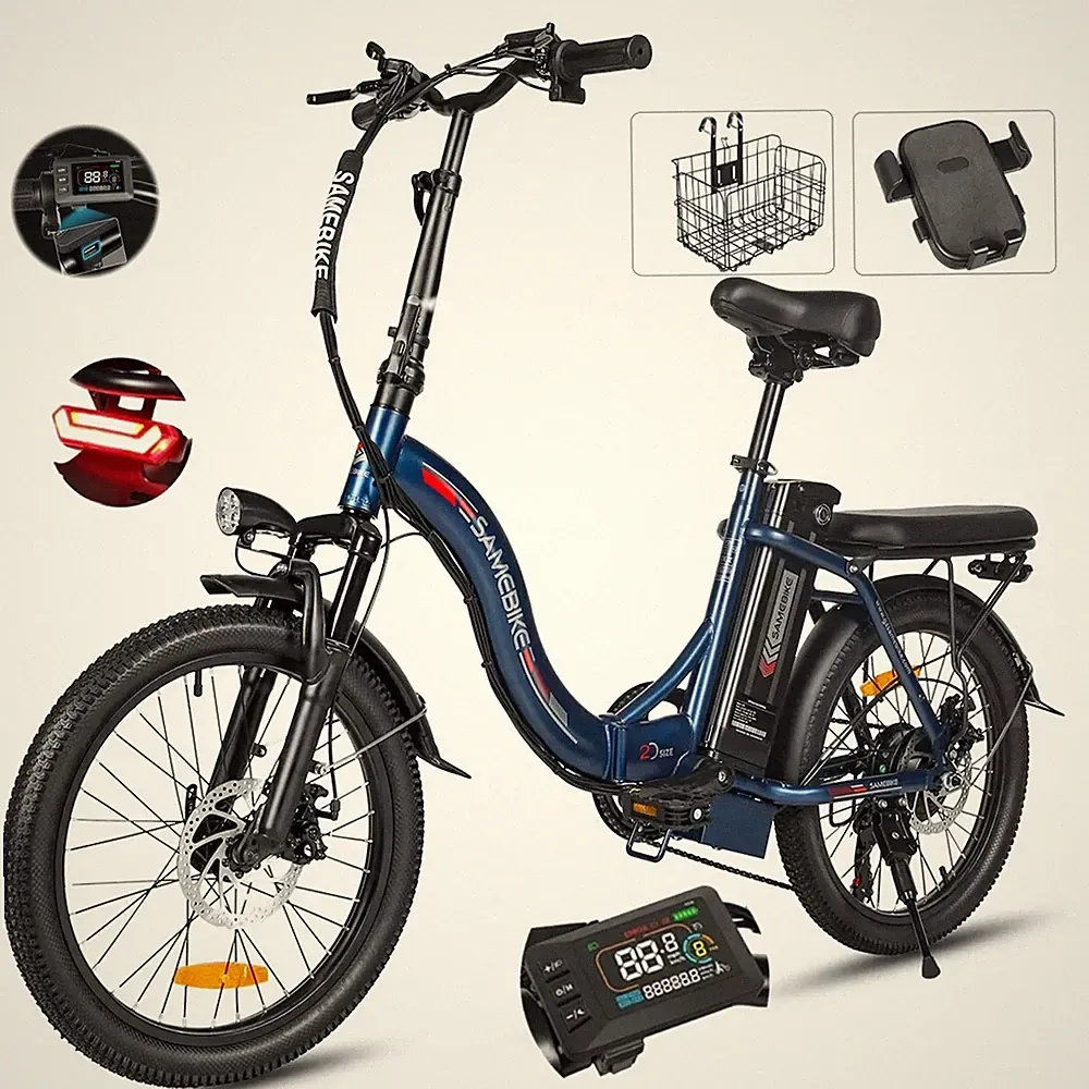 SAMEBIKE CY20 Elektrofahrrad 36V 12AH Klappbar City Coummuter E-bike 20Zoll+Korb