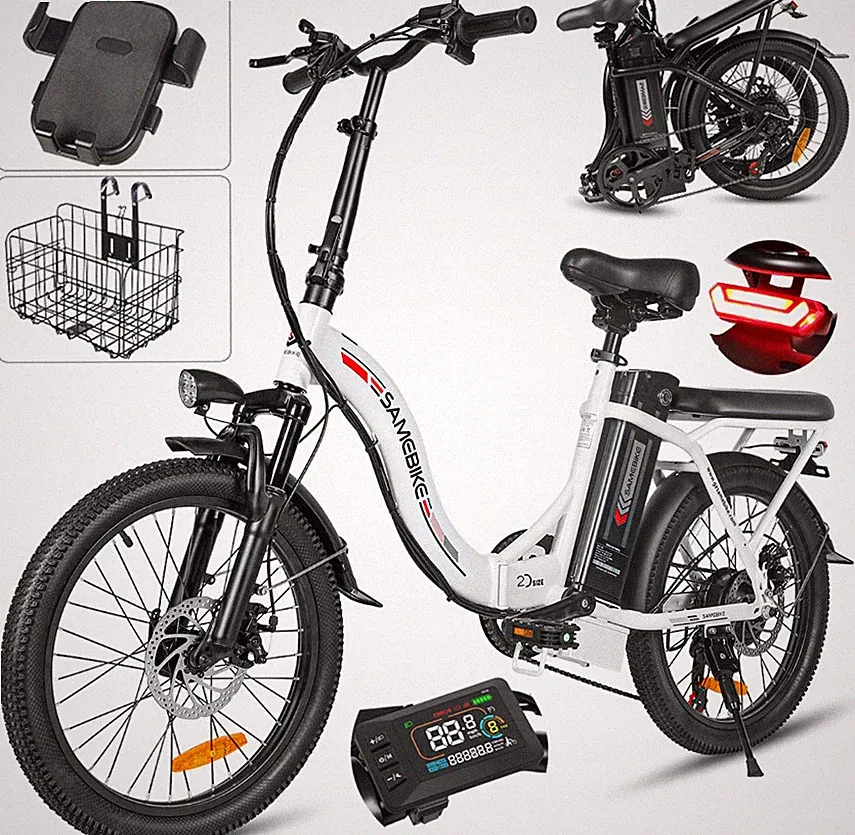 SAMEBIKE Elektrofahrrad 20 Zoll 350 Damen E-City bike Klapprad Pedelec 25km/h