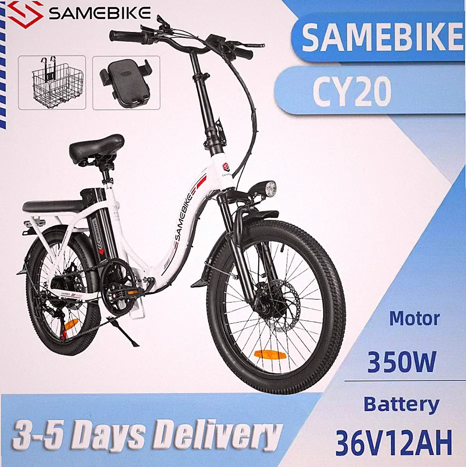 SAMEBIKE Elektrofahrrad 20 Zoll 350 Damen E-City bike Klapprad Pedelec 25KM/H EU