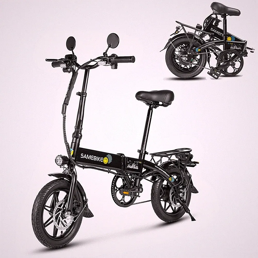 SAMEBIKE Herren/Damen Elektrofahrrad 14 Zoll 36V Faltbar City E-Bike 250W 60km