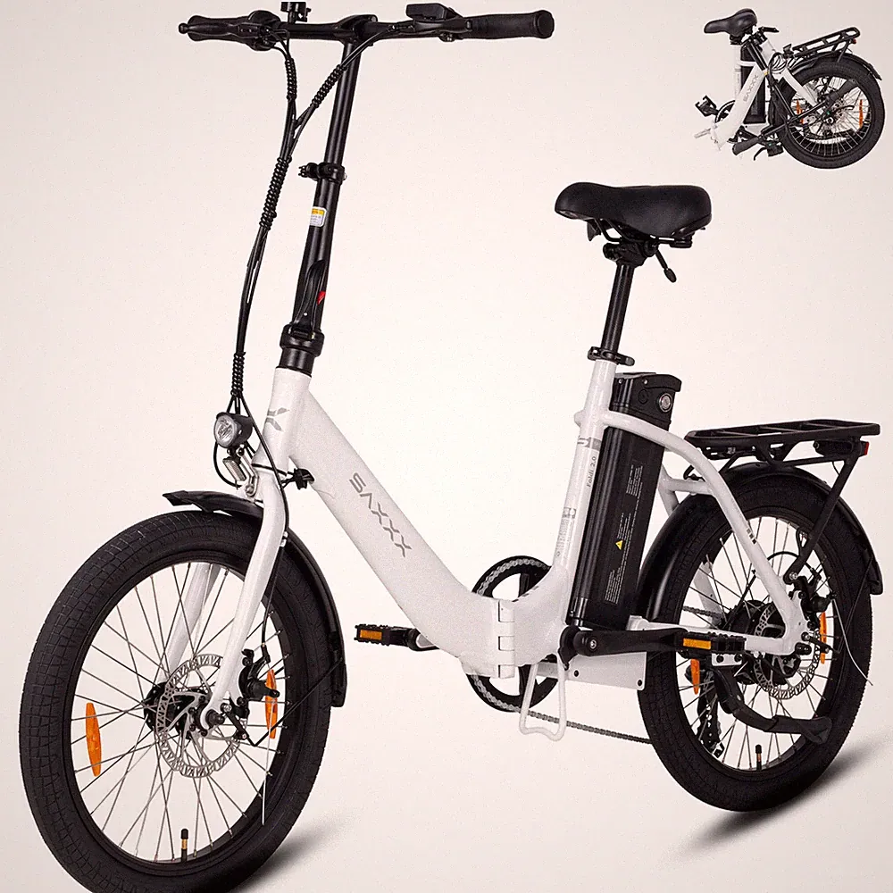 SAXXX E-Bike Klapprad 20 Zoll 7-Gang 36V 13Ah Akku 90km Reichweite Pedelec Damen