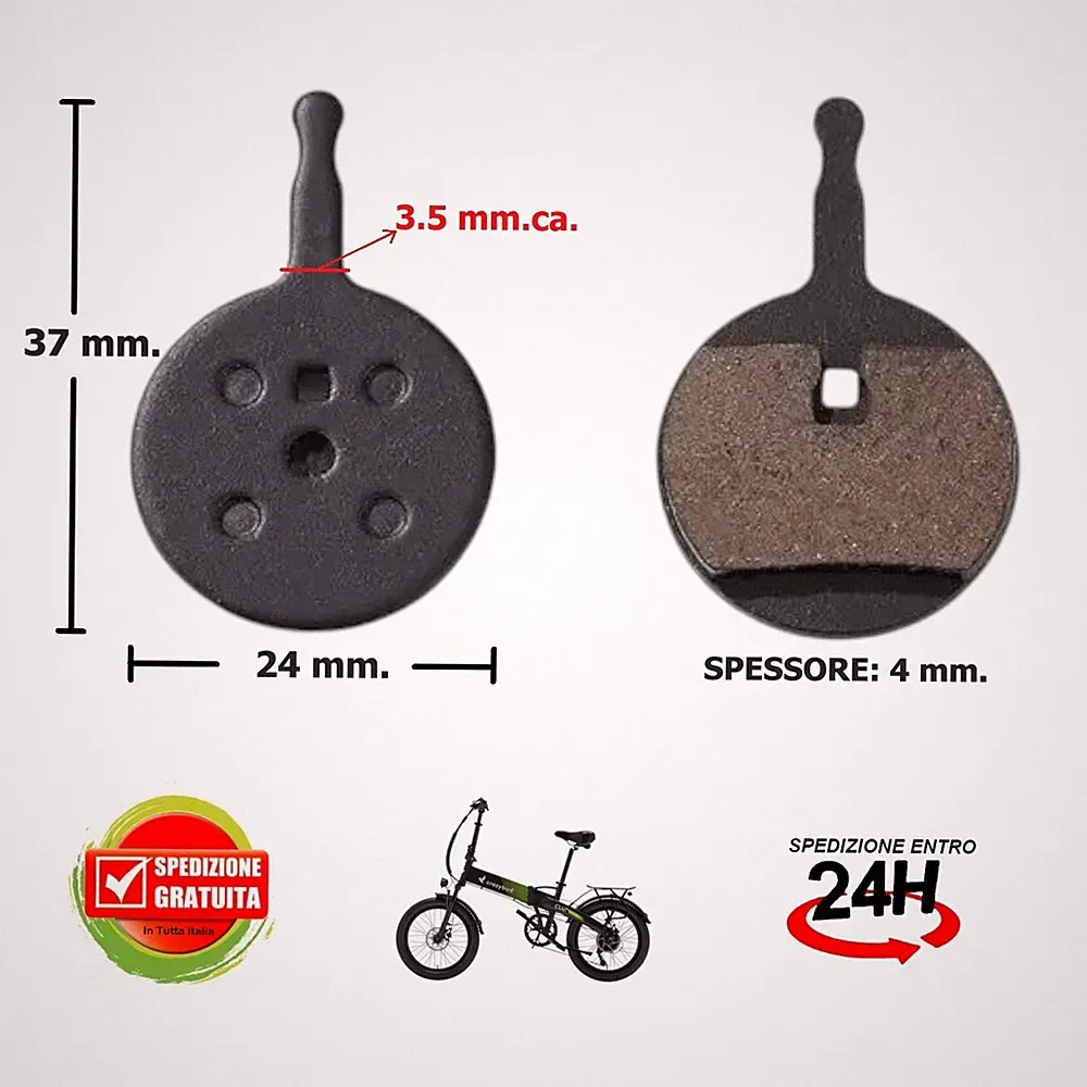 Scheibenbremsbeläge 24 mm. Elektrisches Faltrad E-Bike Roller Fat