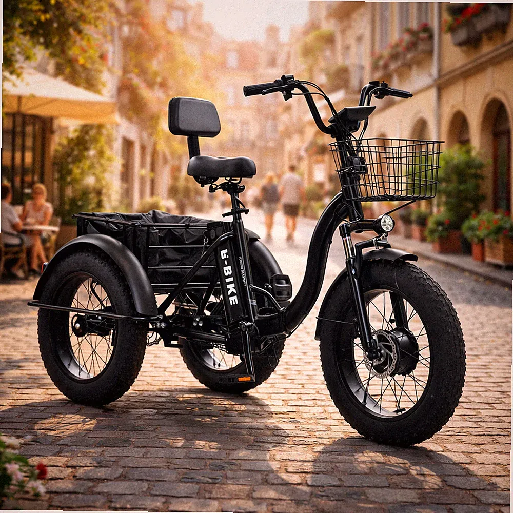 Senioren Dreirad Elektrisch Klapprad 3-Rad E-Bike Stabil Fat Tyre 25km/h 48V