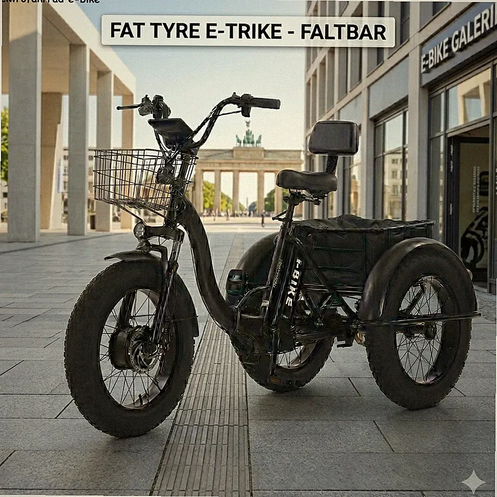 Senioren Dreirad Elektrisch Stabil 3-Rad E-Bike Tiefeinstieg Klapprad 48V 12Ah