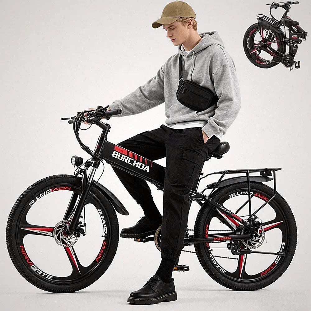 SHIMANO 21-GÄNGE 500W 48V/12.8AH E-MOUNTAINBIKE 26'' PEDELEC KLAPPRAD MTB E-BIKE