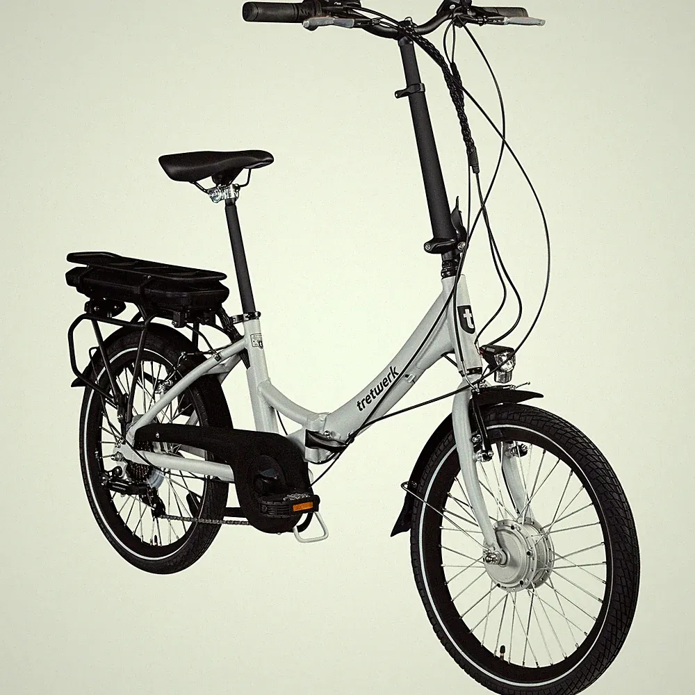 Tretwerk Chioni E Bike 20" Klapprad Elektrofahrrad 7Gang Pedelec silber 33cm