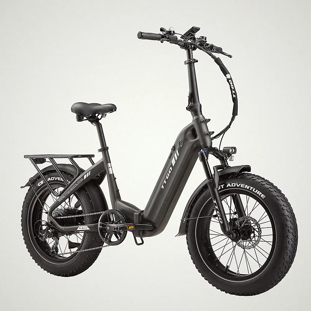 TTGO F6 Boost E-Bike Klapprad, 20 × 4,0 Zoll Fat-Tire-Elektrofahrrad für Herren