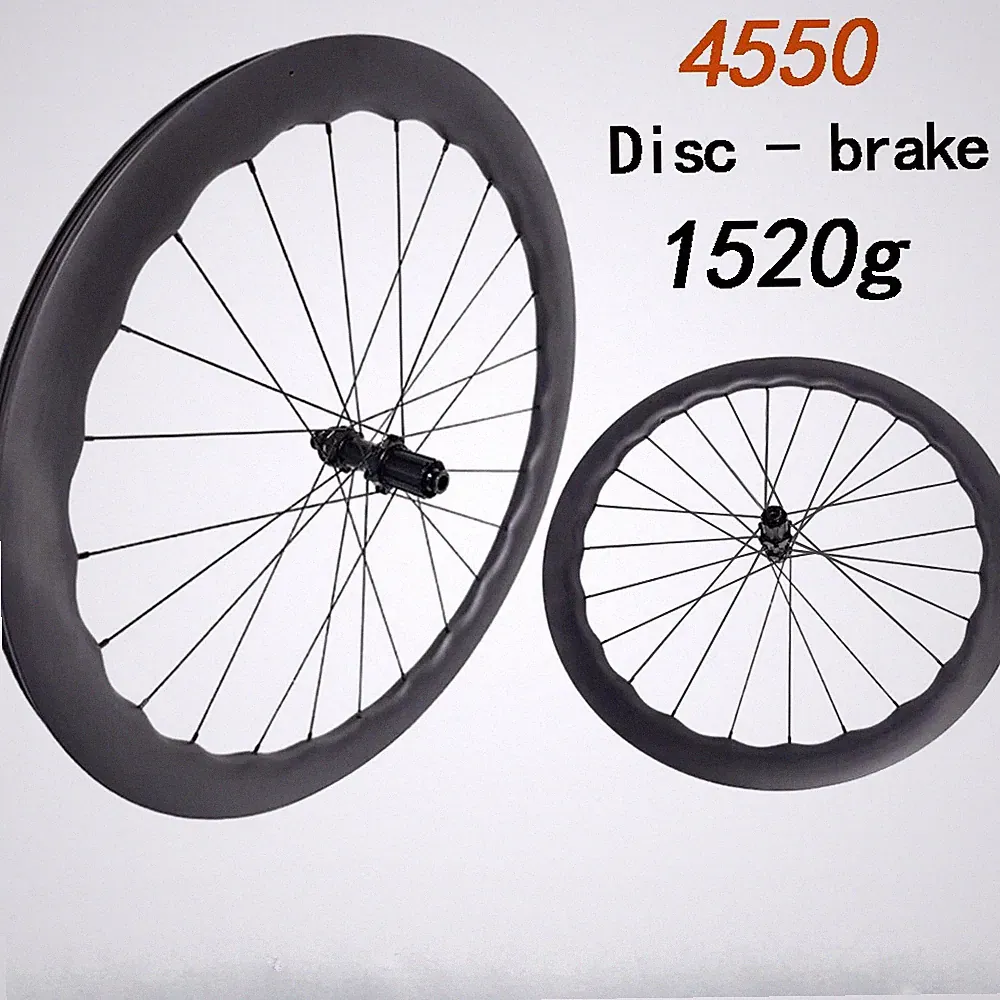 Ultraleicht 700C 4540 Carbon Laufradsatz Tubeless Drahtreifen Straße Fahrradräd