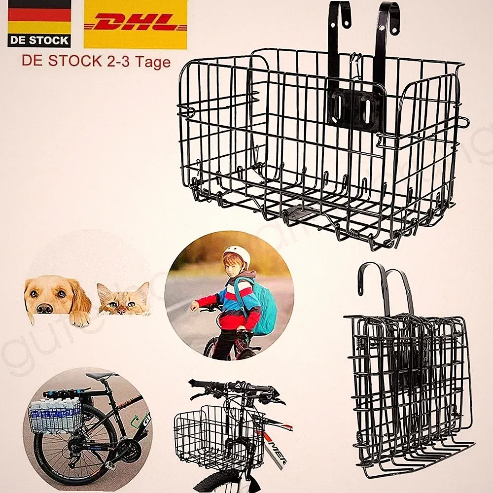 Universal Faltbarer Fahrrad Korb,Aufbewahrung Mountainbike KöRbe, Dicker Korb DE