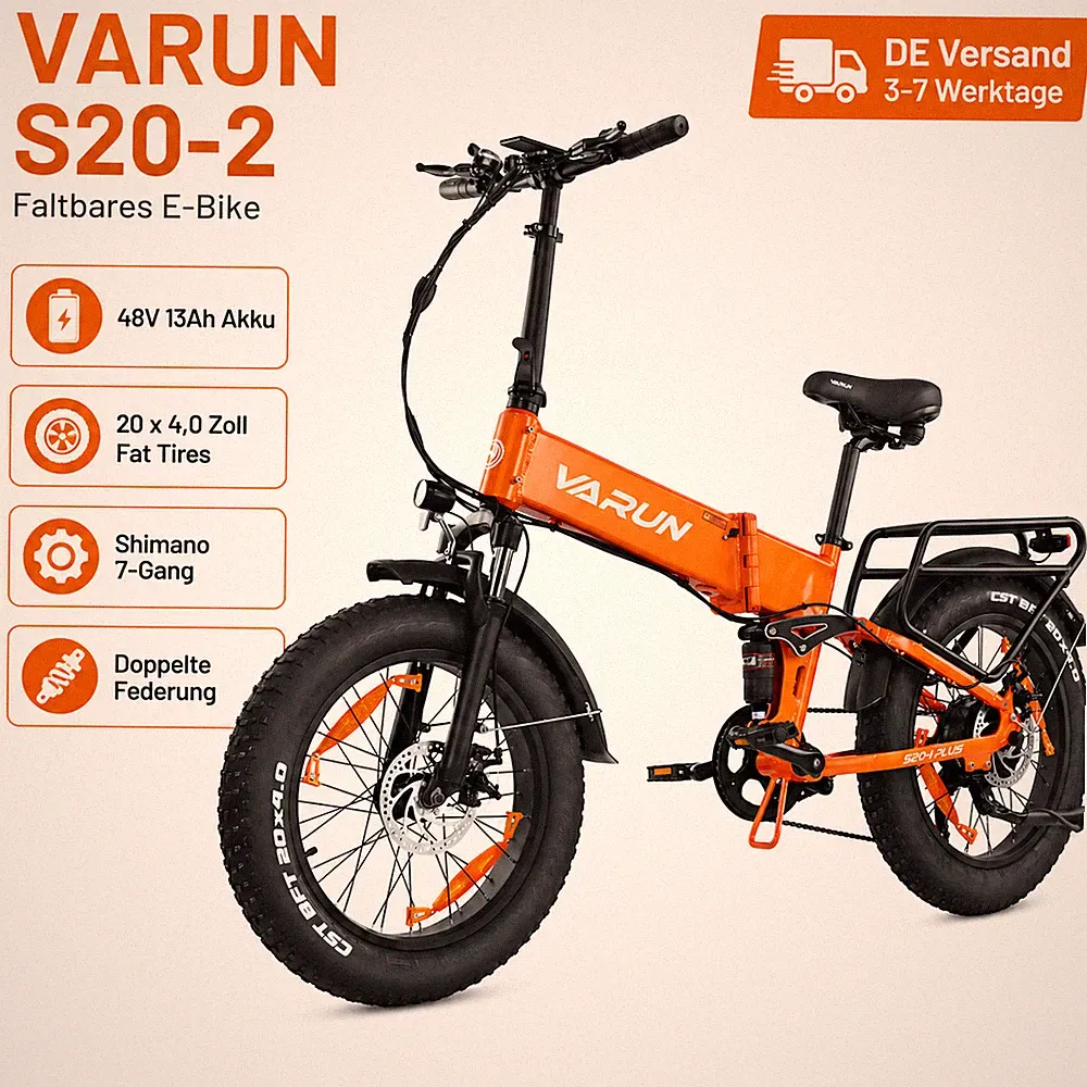 varun e bike klapprad 20 zoll fatbike
