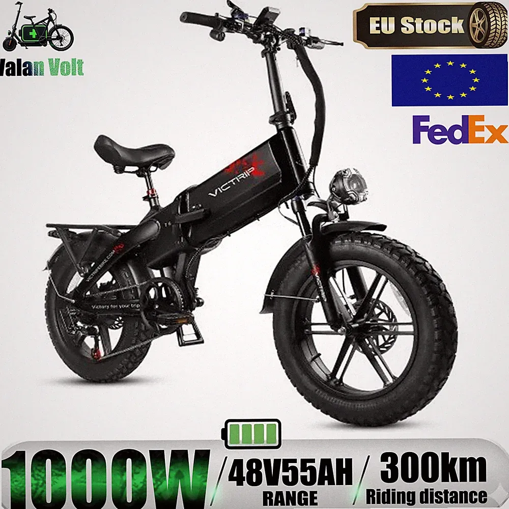 VICTRIP T6 1000W Elektrofahrrad Klapprad 48V 55Ah City E-Bike 20 Zoll BIKE