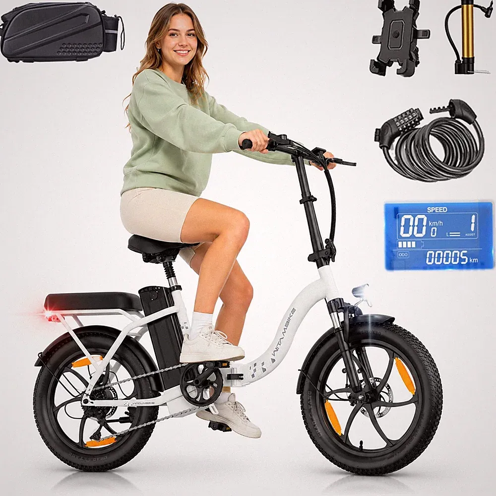 WITAMBIKE Elektrisches Klapprad 250 W – E-Bike von 48V 16AH 100KM Electric Bike