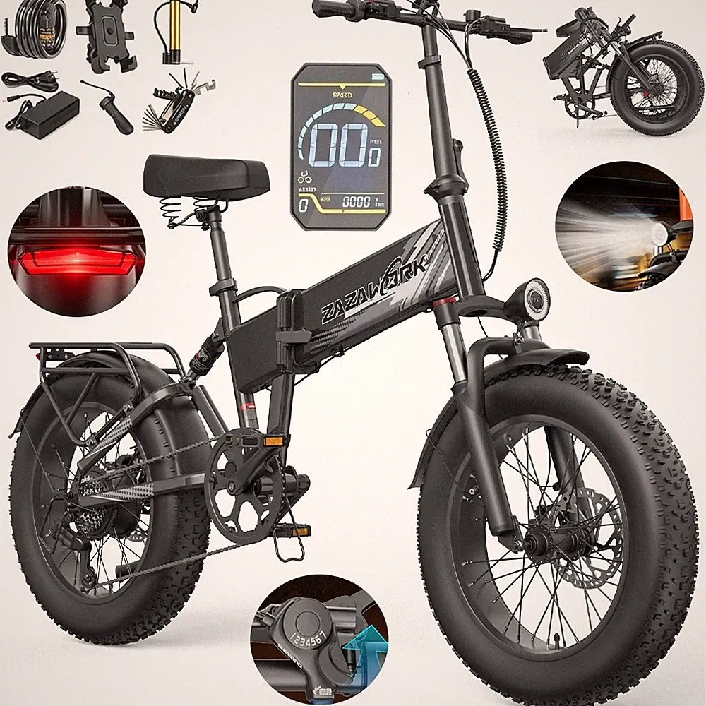 ZAZAWORK CF1000 20AH Klapprad Elektrofahrrad 20 Zoll e Bike Mountainbike Fatbike