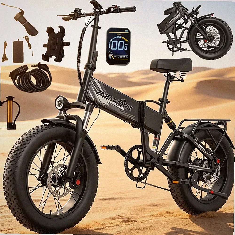 ZAZAWORK CF1000 E-Bike 20 Zoll Elektrofahrrad 20Ah Klapprad E-Mountainbike 150KM