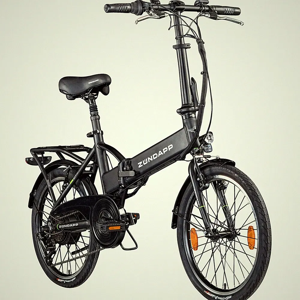 Zündapp Green 1.0 E Bike 20" Klapprad Faltrad 36V Pedelec Citybike schwarz 37cm